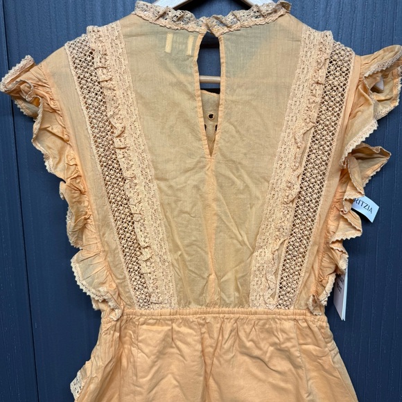 Aritzia Sunday Best Harriet Ruffled Peach Apricot Orange Mini Dress Size 6 NWT - Picture 10 of 11
